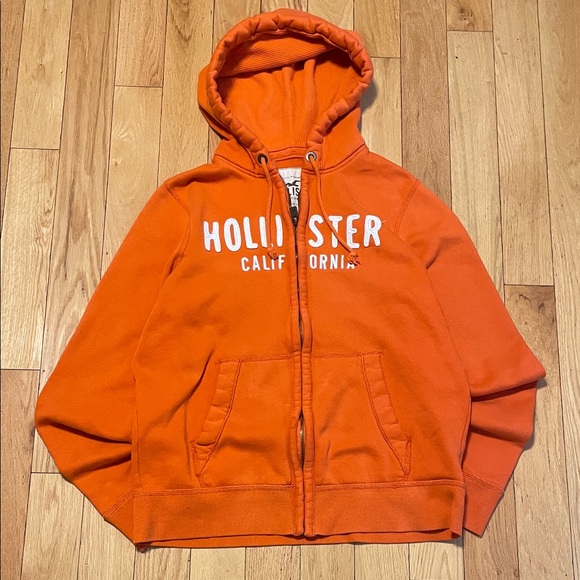 Hollister Other - Hollister Bright Orange Full-Zip Hooded Sweatshirt